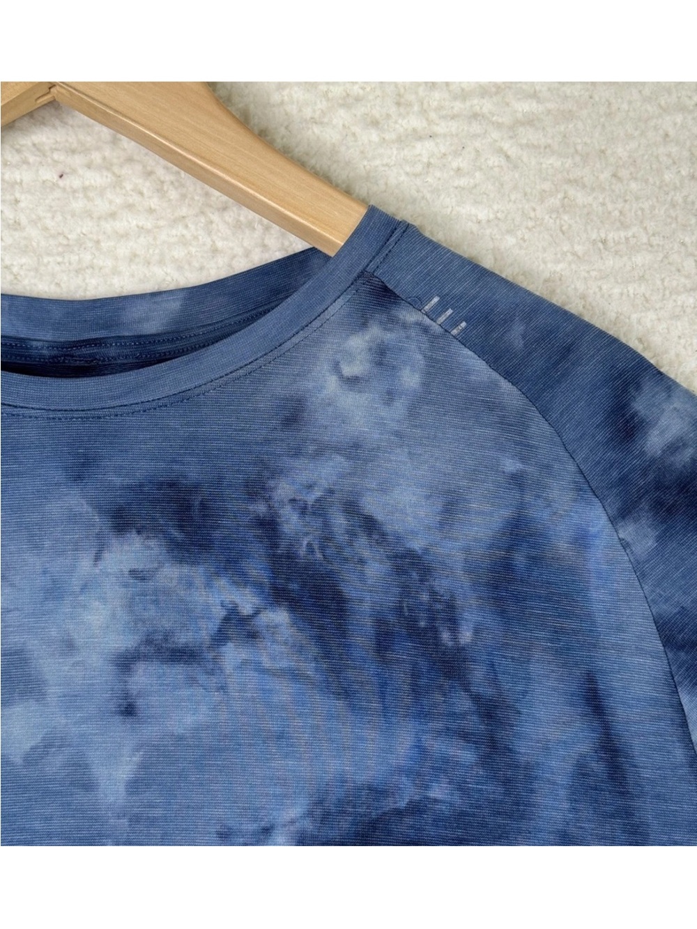 Lululemon Always Agile Short Sleeve Shirt Diamond Dye Navy Men's Size Large - Picture 4 of 10